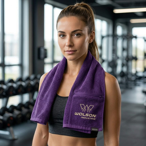 Serviette de sport en bambou professionnelle Wolson Industry, séchage rapide, écologique, design brodé, pour la salle de sport, les entraînements sportifs - Product Image 6