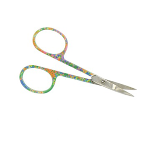 Ciseaux à ongles argentés avec manche recouvert de papier multicolore, outil de manucure professionnel de haute qualité en acier inoxydable tranchant - Product Image 1