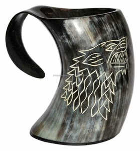 Mug en corne de buffle poli de luxe, écologique, imperméable, fabriqué à la main pour la vente en gros de mugs à bière - Product Image 1