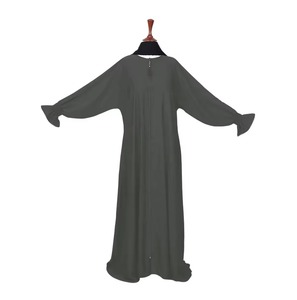 Vestido Abaya Rosa Claro para Mujer con Mangas con Volantes en Capas y Falda Fluida, Ideal para Bodas, Eid y Ocasiones Especiales - Product Image 6