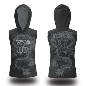 Ensembles d'uniformes de football américain 7v7 pour hommes adultes, taille plus, avec logo personnalisé imprimé, à capuche, sans manches, 100% polyester, respirant et à séchage rapide - Product Image 4