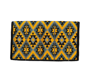 Tapis de selle Western en laine avec doublure en tissu mélangé de laine et coque en coton, motif zigzag marron-orange, style classique, personnalisable - Product Image 5