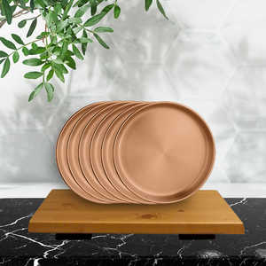 Nikki 6 PCS Double Wall Stainless Steel Side Plate Rose <b>Gold</b> PVD Coating Dishes & Plates - Product Image 5