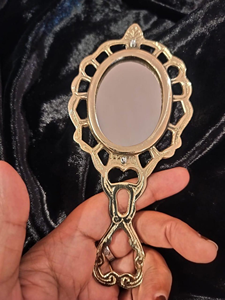 Vintage Gold Handheld Vanity Mirror Ornate Decorative Makeup Mirror Antique Style Dressing Mirror Filigree Handle Beauty Mirror - Product Image 4