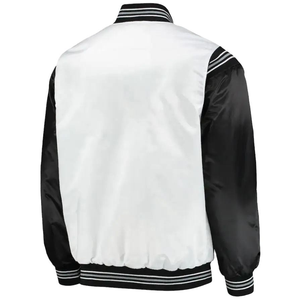 Blouson Bomber Sportif Unisexe en Satin OEM avec Broderie et Fermeture Boutonnée, Manches Classiques, Printemps Décontracté - Product Image 6