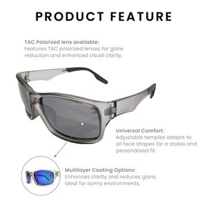 SU1718A-P Trendy Sunglasses UV400 Tinted Scratch Resistance Full Frame Unisex Angle <b>Adjustable</b> - Product Image 3