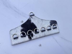 New Arrival Handcrafted Brass Genuine Cowhide Leather Luxury Wild Scarf Rag Holder Wall Hook Kitchen Towel Organizer Hanging - Product Image 1
