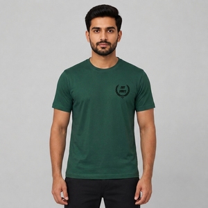 Vêtements décontractés respirants avec logo personnalisé, vente en gros, usine, service OEM pour hommes, coupe classique, tricot uni 100% coton - Product Image 1