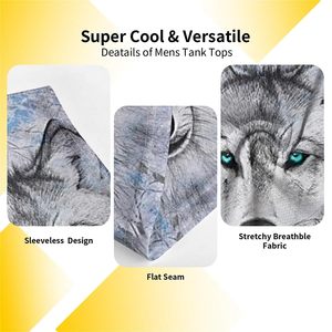 Débardeur Homme Personnalisé à Col Rond avec Impression Réaliste, Motif Animalier, Décontracté, Sans Manches, Entièrement Imprimé, Style Nature et Plein Air - Product Image 4