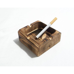 Wholesale Luxury Handcrafted Square Wooden Cigar <b>Ashtray</b> With Solid Walnut Wood Ash Tray For Indoor Home Office Bar Decor - Product Image 5