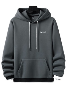 100% Cotton Wholesale High Quality Custom Men's Solid <b>Stand</b> Winter Heavy <b>Weight</b> Eco-Friendly Quick Dry Hoodies Sweatshirts - Product Image 4