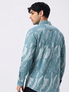 เสื้อเชิ้ตแขนยาวพิมพ์ลายดอกไม้สำหรับผู้ชาย ยี่ห้อ Enovate ปกคอปก แขนยาว ผ้าลินินระบายอากาศดี ติดกระดุมเม็ดเดียว น้ำหนัก 140 กรัม เหมาะสำหรับฤดูร้อน - Product Image 2