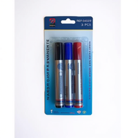 3 stylos marqueurs permanents 12U avec construction métallique durable, écriture double face non effaçable, 3 couleurs pour un usage quotidien