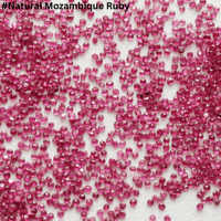 Rubis naturel du Mozambique, taille brillant ronde, facetté, rouge, pour la fabrication de bijoux, pierres précieuses.