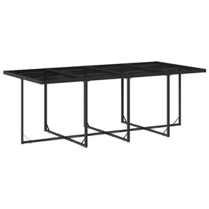 Conjunto de Comedor Plegable Grande para Jardín, de Mimbre Sintético Negro - Product Image 3