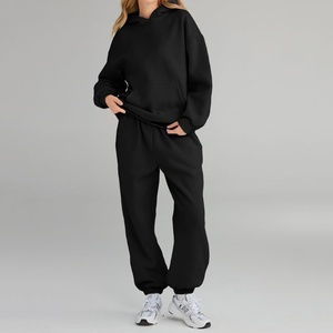 Conjunto Deportivo Informal y Versátil de Otoño Invierno, Sudadera con Capucha y Pantalones Largos, Traje Deportivo Cómodo y Suave de Color Sólido - Product Image 2