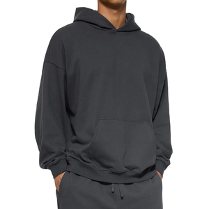 Sweat à capuche décontracté en molleton 100 % polyester personnalisé, impression en relief, fournisseur OEM, motif uni tricoté 460g - Product Image 4