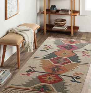 Lightweight and Foldable Custom Hand Woven Jute-Woolen Kilim <b>Rugs</b> for Living Room Bedroom & Study - Product Image 3
