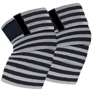 WABSON SPORT Customized Logo Elastic Heavy Duty Comfortable Hook Loop Professional Protection Knee Wraps for Bodybuilding Power - Product Image 4