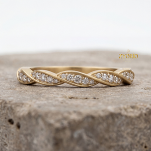 Anillo de Lujo de Plata 925 con Diamante Redondo de Laboratorio de 0.33 Quilates, Diseño Trenzado, para Bodas y Fiestas, para Mujer - Product Image 2