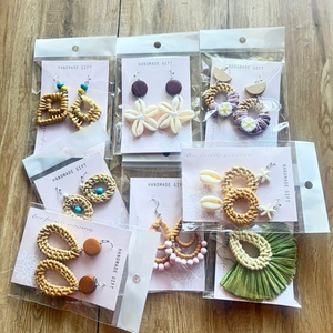 Pendientes de Paja y Ratán Hechos a Mano, Joyería Ligera y Moderna Hecha en Vietnam - Product Image 5