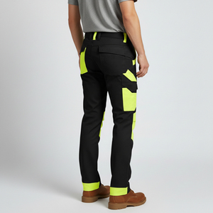 High Visibility ANSI Class 2 <b>Waterproof</b> Safety Pants Men's Heavy Duty 2 Tone <b>Work</b> with Reflective Tape LED Flash Customized Logo - Product Image 3