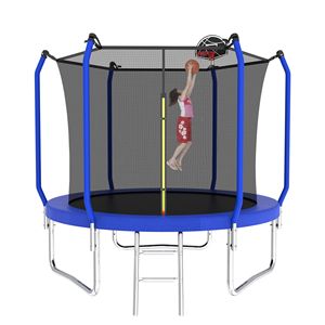 Trampolín para exteriores de 10 pies con aro de baloncesto Red de recinto de tipo reforzado aprobada por ASTM para uso en parques - Product Image 5