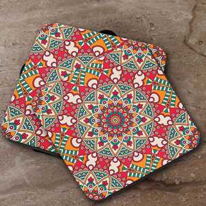 Printed Wooden <b>Coasters</b> <b>for</b> Coffee Tea Decorative <b>Drink</b> <b>for</b> Office Table Home Dining Heat Resistant Cup - Product Image 2