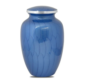 Urna Funeraria Clásica de Esmalte Azul, Urna de Metal para Cenizas de Adultos, Estilo Americano/Europeo - Product Image 1
