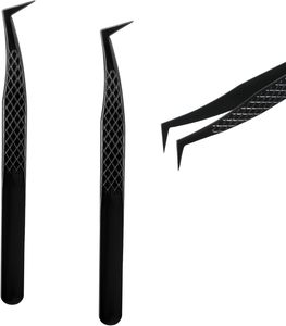 Wholesales Beauty Tools Professional Stainless Steel 90 degree Makeup Eyelash Tweezers Premium Eyelash Set of Tweezers - Product Image 1