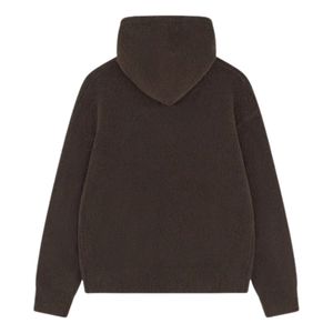 Sweat à capuche zippé en tricot marron avec emblème – Sweat élégant et confortable pour hommes et femmes, idéal pour l'hiver, avec logo - Product Image 2