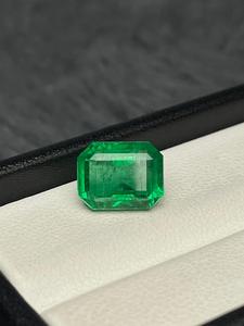 Pierre précieuse naturelle vert émeraude, taille octogonale, pour la fabrication de bijoux - Product Image 2