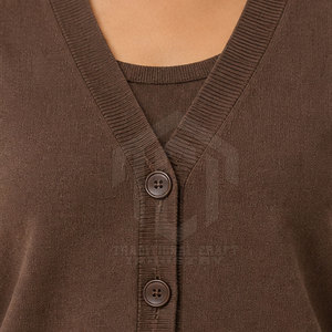 Ensembles deux pièces haut de gamme pour femmes, tricotés, unis, décontractés et élégants, 100% Coton/Laine, respirants, coupe confortable, Hiver, Vente en gros - Product Image 5