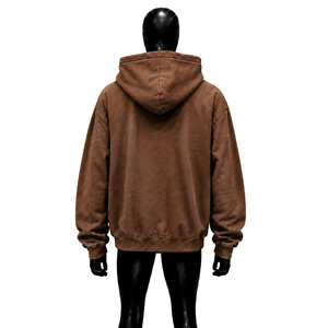เสื้อฮู้ดดี้สีน้ำตาลพรีเมียม ไซส์ใหญ่ แบบซิป Unisex สไตล์สตรีทแวร์ ทรงหลวม ซิปยาวเต็มตัว รับสกรีนโลโก้ ขายส่ง - Product Image 2