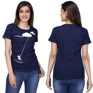 เสื้อยืดผู้หญิงขายดี ผ้าฝ้ายเจอร์ซีย์ฟลีซ 100% คอกลม แขนสั้น สวมใส่สบาย พิมพ์ลายดิจิทัล เป็นมิตรต่อสิ่งแวดล้อม - Product Image 5