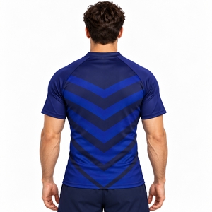 Maillot de rugby personnalisé, matière polyester respirante, impression par sublimation, léger, confortable, coupe athlétique, séchage rapide - Product Image 2