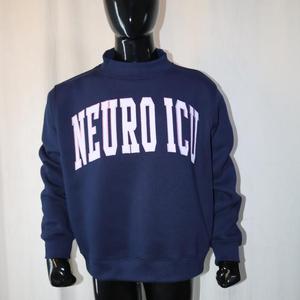 Sudadera NEURO ICU Mock Neck 450 GSM con nombre personalizado, bordado en aplique, corte holgado, 100% algodón, felpa francesa. - Product Image 1