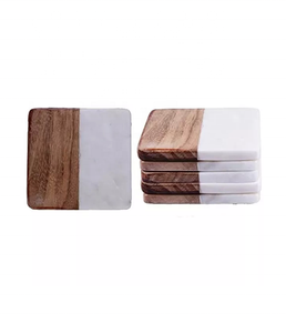 Dessous de verre en marbre en bois Hexagon Coaster pour cuisine Drinkware Tasses Hot Seller Accessoires en pierre personnalisés OEM classiques personnalisés - Product Image 4