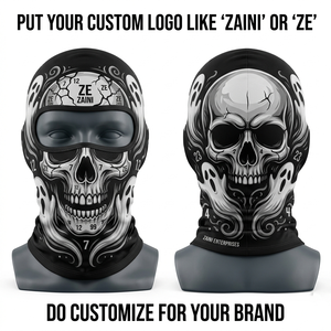 Balaclava en polyester et élasthanne respirant 280 GSM, design à panneaux noir et gris, logo personnalisé par sublimation et transfert thermique, balaclava pour le cou - Product Image 4