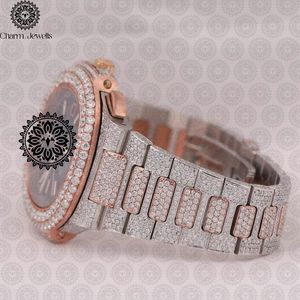 Reloj Charm_Jewells de Lujo en Acero Inoxidable, Caja Tonneau de 42 mm, Movimiento Mecánico Analógico, Incrustaciones de Diamantes, Cierre Plegable - Product Image 4