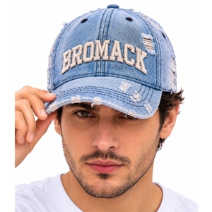 Casquette de baseball unisexe classique, aspect denim, visière incurvée, fermeture réglable, détails vieillis, panneaux cousus, style quotidien - Product Image 2