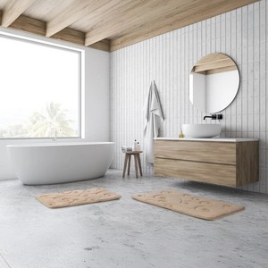 Tapis de douche 100% coton, diverses couleurs, éponge Paris Bath, couleur crème, taille 50x70 cm - Product Image 3