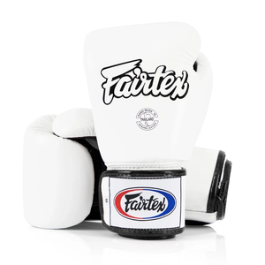 Premium Real Leather White Fairtex Boxing <b>Gloves</b> Thick Padding Top Quality Custom Logo Kick Boxing Training & Fighting Products - Product Image 1