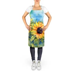 Delantal de acuarela de girasoles Multicolor grande, servidor de cocina Unisex para cocinar, manualidades para hornear, jardinería para adultos, hombres y mujeres - Product Image 2