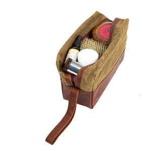 Canvas Wash Bag Durable Waterproof Zipper <b>Toiletry</b> Organizer Large Capacity Travel <b>Storage</b> for Men Women - Product Image 5