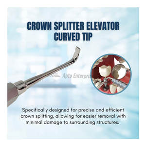 Elevador dental manual, separador de coronas, espaciador, punta curva de 90 grados, acero inoxidable, instrumento hueco para extracción dental - Product Image 3
