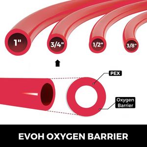 Tubería PEX con Barrera de EVOH de 3/4'' x 500 Pies, Color Rojo, para Sistemas de Calefacción por Suelo Radiante Hidrónico, Tubería PEX Resistente al Oxígeno, Tuberías y Mangueras de Plástico PEX - Product Image 3