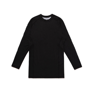Chemise de protection anti-UV à manches longues noire avec logo circulaire sur le devant, unisexe, séchage rapide, polyester, vêtements d'arts martiaux, taille adulte, coupe régulière - Product Image 4