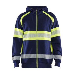 Men's Lightweight Breathable <b>SoftShell</b> Reflective Hi Vis ANSI Class 2 CE Certified Workplace Safety <b>Jacket</b> Waterproof Cotton - Product Image 1