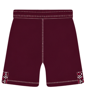 <b>Burgundy</b> White Rugby <b>Shorts</b> Drawstring Elastic Waist Contrast Trim Customized Breathable Training Athletic Team Sportswear - Product Image 2